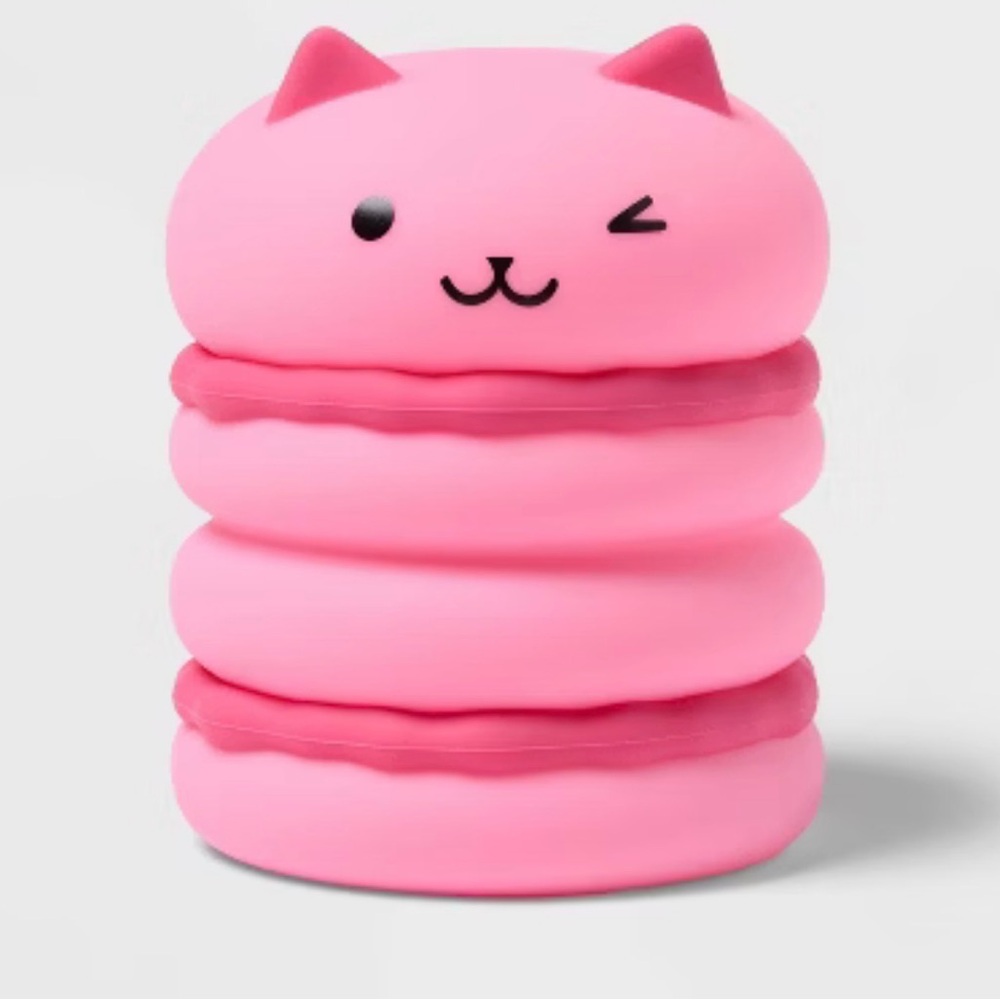 Pink Cat Macaron sillicone Squishy Toy Pillowfort rechargeable Nightlight new